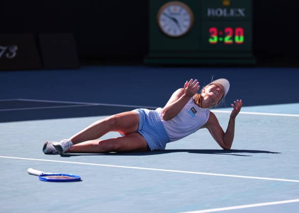 Maddison Inglis (AUS) jubelt nach dem Sieg, Jubel, Freude, Emotion Australian Open 2026, Melbourne Park, Melbourne, Victoria, Australia. Copyright: xJuergenxHasenkopfx