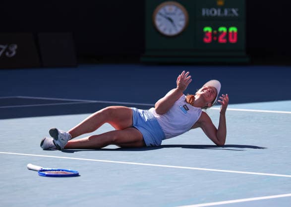 Maddison Inglis (AUS) jubelt nach dem Sieg, Jubel, Freude, Emotion Australian Open 2026, Melbourne Park, Melbourne, Victoria, Australia. Copyright: xJuergenxHasenkopfx