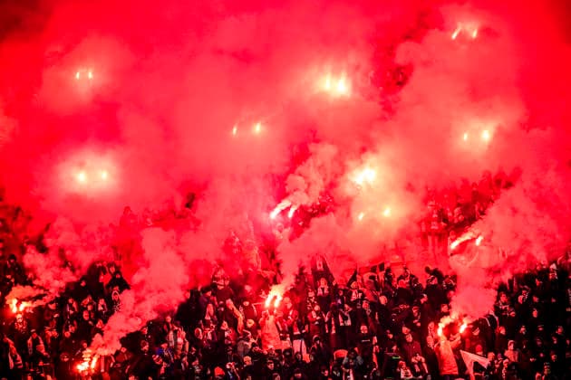 SK Slavia Praha fans after the Champions League 7th round match Slavia Praha vs FC Barcelona, Barca in Prague, Czech Republic, January 21, 2026. (CTKxPhoto VitxSimanek) CTKPhotoP2026012200142  CTKPhotoP2026012200142