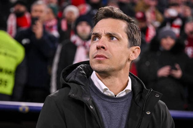 Trainer David Hubert (R. Union Saint-Gilloise) Looks on during the UEFA Champions League 2025 26 League Phase MD7 match between FC Bayern München and R. Union Saint-Gilloise at Football Arena Munich on January 21, 2026 in Munich, Germany. (Photo by Harry Langer DeFodi Images) -