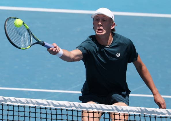 January 22, 2026, Melbourne, Victoria, Australia: ETHAN QUINN of USA during the match against H. Hurkacz of Poland in the third round of Australian Open in Melbourne. Melbourne Australia - ZUMAc278 20260122_zsp_c278_007 Copyright: xMarcinxCholewinskix