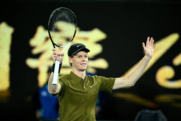 TENNIS AUSTRALIAN OPEN, Jannik Sinner of Italy celebrates match point during of his Men™s 2nd round match against James Duckworth of Australia on day 5 of the 2026 Australian Open tennis tournament at Melbourne Park in Melbourne, Wednesday, January 22, 2026. ( NO ARCHIVING MELBOURNE VICTORIA AUSTRALIA  Copyright: xJOELxCARRETTx 20260122170574559626