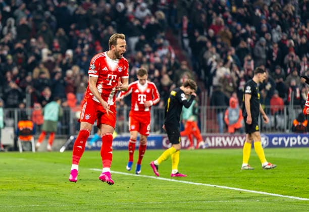 21.01.2026, Fussball UEFA Championsleague 2025 2026: Vorrunde 7.Spieltag, FC Bayern München - Union Saint-Gilloise, in der Allianz-Arena München. Torjubel Harry Kane (FC Bayern München)