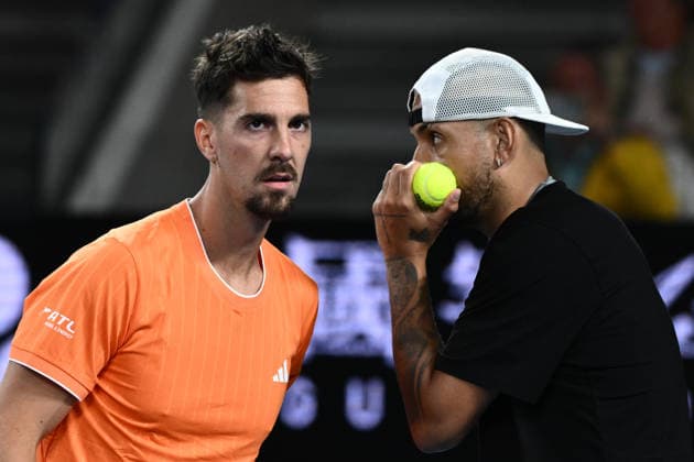TENNIS AUSTRALIAN OPEN, Thanasi Kokkinakis and Nick Kyrgios in action during the Men™s 1st round match against Jason Kubler and Marc Polmans on day 5 of the 2026 Australian Open tennis tournament at Melbourne Park in Melbourne, Wednesday, January 22, 2026. ( NO ARCHIVING MELBOURNE VICTORIA AUSTRALIA  Copyright: xJOELxCARRETTx 20260122193197733759
