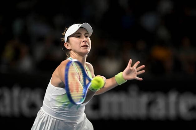 TENNIS AUSTRALIAN OPEN, Belinda Bencic of Switzerland in action during the Women™s 2nd round match against Nikola Bartunkova of Czechia on day 5 of the 2026 Australian Open tennis tournament at Melbourne Park in Melbourne, Wednesday, January 22, 2026. ( NO ARCHIVING MELBOURNE VICTORIA AUSTRALIA  Copyright: xLUKASxCOCHx 20260122194836525101