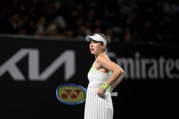 TENNIS AUSTRALIAN OPEN, Belinda Bencic of Switzerland during the Women™s 2nd round match against Nikola Bartunkova of Czechia on day 5 of the 2026 Australian Open tennis tournament at Melbourne Park in Melbourne, Wednesday, January 22, 2026. ( NO ARCHIVING MELBOURNE VICTORIA AUSTRALIA  Copyright: xLUKASxCOCHx 20260122130658309821