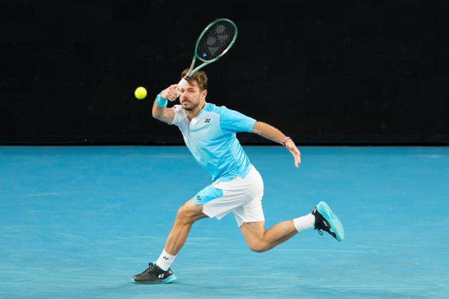 January 22, 2026: STAN WAWRINKA of Switzerland in action against ARTHUR GEA of France on KIA Arena in a Men s Singles 2nd round match on day 5 of the 2026 Australian Open in Melbourne, Australia. WAWRINKA won 46 63 36 75 76. Cal Media Melbourne Australia - ZUMAc04_ 20260122_faf_c04_055 Copyright: xSydneyxLowx