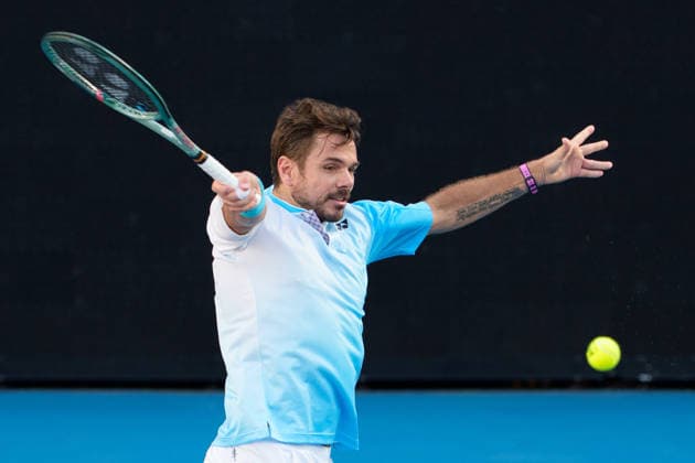 January 22, 2026: STAN WAWRINKA of Switzerland in action against ARTHUR GEA of France on KIA Arena in a Men s Singles 2nd round match on day 5 of the 2026 Australian Open in Melbourne, Australia. WAWRINKA won 46 63 36 75 76. Cal Media Melbourne Australia - ZUMAc04_ 20260122_faf_c04_056 Copyright: xSydneyxLowx