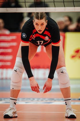 Volleyball Frauen Saison 2025 2026 Volleyball Bundesliga ETV Hamburger Volksbank Volleys vs. USC Münster 22.01.2026 Louisa Krams ( 17, ETV Hamburger Volksbank Volleys) Hamburg Sporthalle Hoheluft Hamburg Deutschland