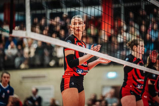 Volleyball Frauen Saison 2025 2026 Volleyball Bundesliga ETV Hamburger Volksbank Volleys vs. USC Münster 22.01.2026 Lina Köster ( 3, ETV Hamburger Volksbank Volleys) Hamburg Sporthalle Hoheluft Hamburg Deutschland