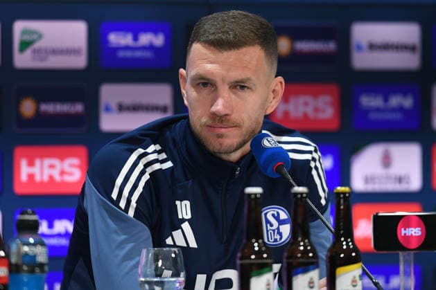 Vorstellung von Edin Dzeko beim FC Schalke 04 am 22.01.2026 in der Veltins Arena in Gelsenkirchen Edin Dzeko ( Schalke )
