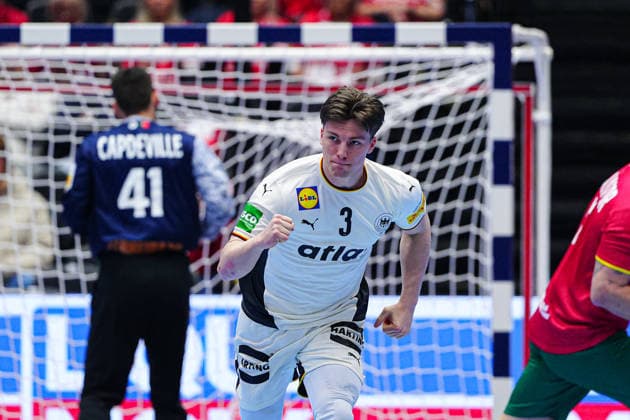 Torjubel Nils Lichtlein (Deutschland, 03) DEN, Deutschland vs. Portugal, Handball, EHF Europameisterschaft 2026, Hauptrunde, Spieltag 1, 22.01.2026 DEN, Deutschland vs. Portugal, Handball, EHF Europameisterschaft 2026, Hauptrunde, Spieltag 1, 22.01.2026 Herning Copyright: xEibner-Pressefoto MarcelxvonxFehrnx EP_MFN