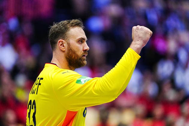 Jubel nach Parade Andreas Wolff (Deutschland, 33) DEN, Deutschland vs. Portugal, Handball, EHF Europameisterschaft 2026, Hauptrunde, Spieltag 1, 22.01.2026 DEN, Deutschland vs. Portugal, Handball, EHF Europameisterschaft 2026, Hauptrunde, Spieltag 1, 22.01.2026 Herning Copyright: xEibner-Pressefoto MarcelxvonxFehrnx EP_MFN