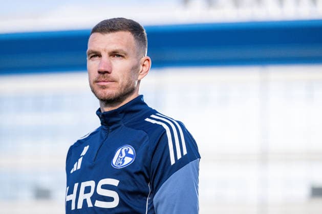 22.01.2026, Fussball, 2. Bundesliga, Saison 2025 2026, Offizielle Vorstellung: Edin DÅ¾eko Dzeko beim FC Schalke 04, Edin DÅ¾eko (FC Schalke 04) geht zur Vorstellung, xRHR-FOTO TKx