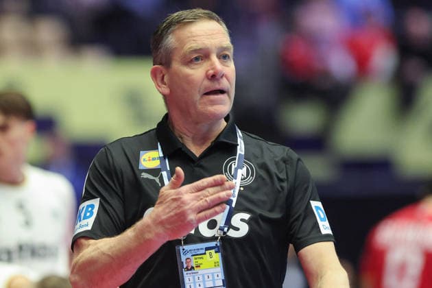 Deutschland - Portugal, EHF Handball EM 2026 Trainer Alfred Gislason (Deutschland). Handball EHF Europameisterschaft, Länderspiel zwischen Deutschland und Portugal am 22. Januar 2026 in Herning (Dänemark)., Herning Dänemark Jyske Bank Boxen