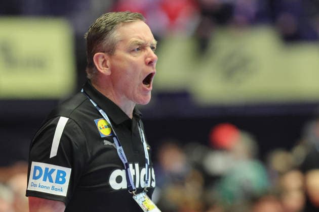 Deutschland - Portugal, EHF Handball EM 2026 Trainer Alfred Gislason (Deutschland). Handball EHF Europameisterschaft, Länderspiel zwischen Deutschland und Portugal am 22. Januar 2026 in Herning (Dänemark)., Herning Dänemark Jyske Bank Boxen