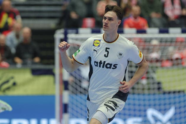 Deutschland - Portugal, EHF Handball EM 2026 Miro Schluroff (Deutschland, 5). Handball EHF Europameisterschaft, Länderspiel zwischen Deutschland und Portugal am 22. Januar 2026 in Herning (Dänemark)., Herning Dänemark Jyske Bank Boxen