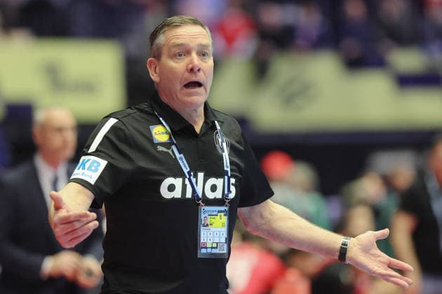 Deutschland - Portugal, EHF Handball EM 2026 Trainer Alfred Gislason (Deutschland). Handball EHF Europameisterschaft, Länderspiel zwischen Deutschland und Portugal am 22. Januar 2026 in Herning (Dänemark)., Herning Dänemark Jyske Bank Boxen