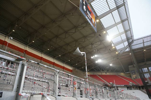 22.01.2026, xrekx, Fussball UEFA Europa League, SC Freiburg - Maccabi Tel Aviv v.l. Heimblock SC Freiburg Symbolfoto, Symbolbild, Symbol Stadion, symbolic photo, symbolic image, symbolic stadium (DFL DFB REGULATIONS PROHIBIT ANY USE OF PHOTOGRAPHS as IMAGE SEQUENCES and or QUASI-VIDEO) Freiburg