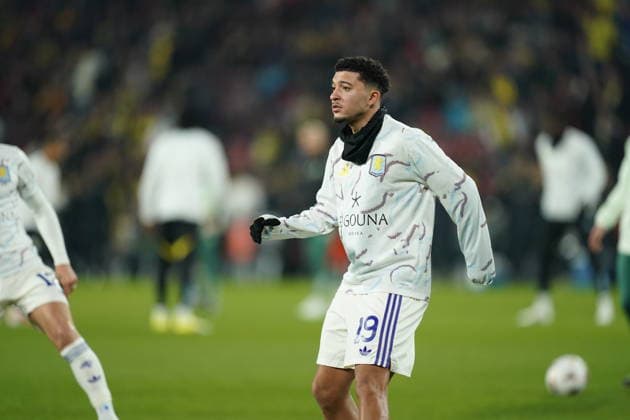 Fenerbahce SK v Aston Villa FC - UEFA Europa League 2025 26 League Phase MD7 Jadon Sancho of Aston Villa FC warms up before the UEFA Europa League 2025 26 League Phase MD7 match between Fenerbahce SK and Aston Villa FC at Sukru Saracoglu Spor Kompleksi in Istanbul, Turkey, on January 22, 2026. Istanbul Turkey  Copyright: xYagizxGurtugx originalFilename:gurtug-fenerbah260122_npIRg.jpg