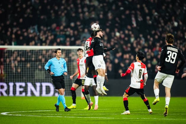UEFA Europa League: Feyenoord v SK Sturm Graz Rotterdam - Jordan Lotomba of Feyenoord Rotterdam during the seventh match of the UEFA Europa League 2025 2026. The match is set between Feyenoord and SK Sturm Graz at Stadion Feijenoord De Kuip on 22 January 2026 in Rotterdam, The Netherlands. (VK Sportphoto Danny de Groot) Copyright: xDannyxdexGrootx