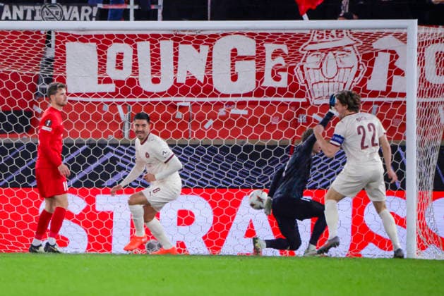UEFA Europa League SK Brann FC Midtjylland Bergen 20260122 FC Midtjylland Martin Erlic scores in the UEFA Europa Leauge match between SK Brann and FC Midtjylland at Brann Stadium Photo Paul S Amundsen NTB Bergen Norway EDITORIAL USE ONLY RESTRICTED USE FOR BETTING COMPANIES  Copyright: xPaulxS.xAmundsenx xNTBx