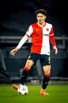 SC Feyenoord Rotterdam defender Tsuyoshi Watanabe during the match SC Feyenoord Rotterdam vs SK Sturm Graz at the for the Europa League - League phase - Matchday 7 season 2025-2026 in ROTTERDAM, Netherlands on 22 january 2026, (photo by Marcel van Dorst EYE4images DeFodi Images) -