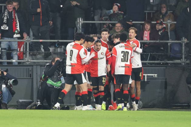 SOCCER - UEFA EL, Feyenoord vs Sturm ROTTERDAM,NETHERLANDS,22.JAN.26 - SOCCER - UEFA Europa League, Feyenoord Rotterdam vs SK Sturm Graz. Image shows the rejoicing of Feyenoord.  GEPAxpictures xChrisxBauer