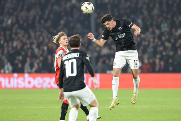 SOCCER - UEFA EL, Feyenoord vs Sturm ROTTERDAM,NETHERLANDS,22.JAN.26 - SOCCER - UEFA Europa League, Feyenoord Rotterdam vs SK Sturm Graz. Image shows Emir Karic (Sturm).  GEPAxpictures xChrisxBauer