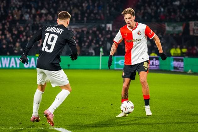 ROTTERDAM , 22-01-2026 , Stadium Feijenoord de Kuip , season 2025 2026 , UEFA Europa League football , match between Feyenoord - Sturm Graz , Feyenoord player Luciano Valente Feyenoord - Sturm Graz  x200999174x Copyright: