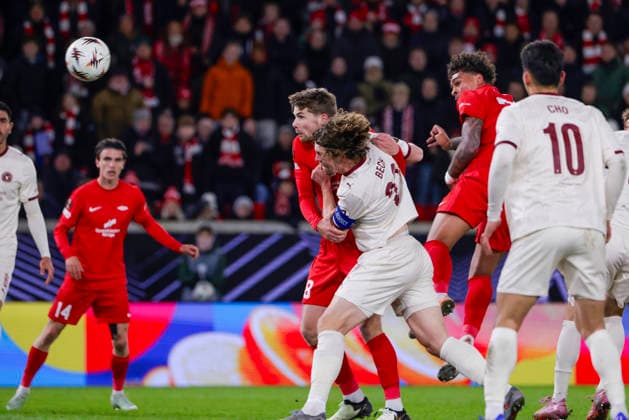 UEFA Europa League SK Brann FC Midtjylland Bergen 20260122 Branns Noah Holm scores in the UEFA Europa League match between SK Brann and FC Midtjylland at Brann Stadium Photo Paul S Amundsen NTB Bergen Norway EDITORIAL USE ONLY RESTRICTED USE FOR BETTING COMPANIES  Copyright: xPaulxS.xAmundsenx xNTBx