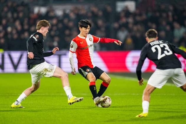 UEFA Europa League: Feyenoord v SK Sturm Graz Rotterdam - Inbeom Hwang of Feyenoord during the seventh match of the UEFA Europa League 2025 2026. The match is set between Feyenoord and SK Sturm Graz at Stadion Feijenoord De Kuip on 22 January 2026 in Rotterdam, The Netherlands. Copyright: xYannickxVerhoevenx