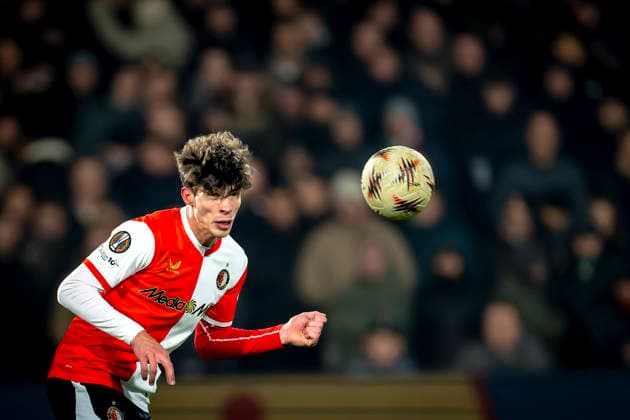SC Feyenoord Rotterdam defender Jordan Bos during the match SC Feyenoord Rotterdam vs SK Sturm Graz at the for the Europa League - League phase - Matchday 7 season 2025-2026 in ROTTERDAM, Netherlands on 22 january 2026, (photo by Marcel van Dorst EYE4images DeFodi Images) -