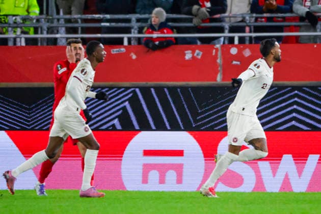 UEFA Europa League SK Brann FC Midtjylland Bergen 20260122 FC Midtjylland cheers after scoring by Junior Brumado in the UEFA Europa League match between SK Brann and FC Midtjylland at Brann Stadium Photo Paul S Amundsen NTB Bergen Norway EDITORIAL USE ONLY RESTRICTED USE FOR BETTING COMPANIES  Copyright: xPaulxS.xAmundsenx xNTBx