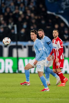 260122 Kenan Busuladzic of Malmö FF during the UEFA Europa League football match between Malmö FF and Crvena Zvezda on January 22, 2026 in Malmö. fotboll football soccer fotball uefa europa league europa league malmö ff crvena zvezda bbeng röda stjärnan bbauto Copyright: PETTERxARVIDSON BB260122PA114