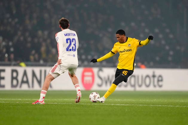 Schweiz: UEFA Europa League 2025 26, BSC Young Boys vs Olympique Lyonnais - Stadion Wankdorf, Bern: Rayan Raveloson (45 Young Boys) in Aktion Bern Stadion Wankdorf Bern Schweiz Copyright: xKjetilxWaberx