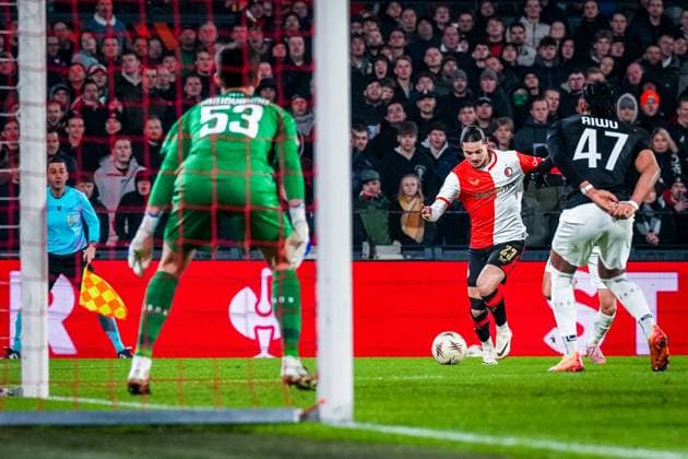 ROTTERDAM , 22-01-2026 , Stadium Feijenoord de Kuip , season 2025 2026 , UEFA Europa League football , match between Feyenoord - Sturm Graz , Feyenoord player Anis Hadj-Moussa Feyenoord - Sturm Graz  x200999902x Copyright: