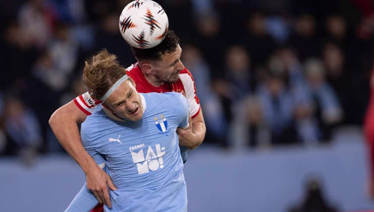 Malmö s Erik Botheid and Crvena Zvezda s Milos Veljkovic during Thursday s Uefa Europa League football match between Malmö FF and Crvena Zvezda at Eleda Stadium in Malmö, Sweden, January 22, 2026. MALMÖ SWEDEN x10600x