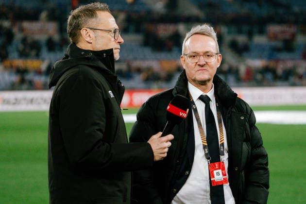 Alexander Wehrle (VfB Stuttgart, Vorstandsvorsitzender) mit Holger Laser (VfB Stuttgart, Stadionsprecher), ITA, AS Rom vs. VfB Stuttgart, Fussball, Europa League, Spieltag 7, Spielzeit 2025 2026, 22.01.2026, ITA, AS Rom vs. VfB Stuttgart, Fussball, Europa League, Spieltag 7, Spielzeit 2025 2026, 22.01.2026, Rom Copyright: xEibner-Pressefoto EdwardxCheungx EP_ECG
