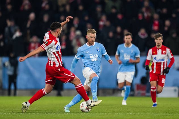 260122 Anders Christiansen of Malmö FF during the UEFA Europa League football match between Malmö FF and Crvena Zvezda on January 22, 2026 in Malmö. Photo: Petter Arvidson BILDBYRAN kod PA PA1132 fotboll football soccer fotball uefa europa league europa league malmö ff crvena zvezda bbeng röda stjärnan Copyright: PETTERxARVIDSON BB260122PA148