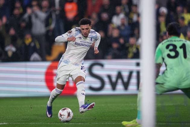 Jadon Sancho of Aston Villa crosses the ball that leads to a disallowed goal Fenerbache v Aston Villa, UEFA Europa League, Group Stage, Football, Sukru Saracoglu Stadium, Istanbul, Turkiye - 22 Jan 2026Istanbul Sukru Saracoglu Stadium Turkey EDITORIAL USE ONLY No use with unauthorised audio, video, data, fixture lists, club league logos or live services. Online in-match use limited to 120 images, no video emulation. No use in betting, games or single club league player publications.  Copyright: xRaddadxJebarah Shutterstockx 16348379cp