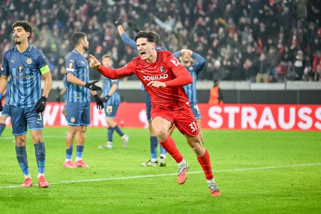 Jubel zum Tor zum 1:0 durch Igor Matanovic (SC Freiburg, 31) GER, SC Freiburg - Maccabi Tel Aviv, Fussball, Europa League, 7. Spieltag, Saison 2025 2026, 22.01.2026 GER, SC Freiburg - Maccabi Tel Aviv, Fussball, Europa League, 7. Spieltag, Saison 2025 2026, 22.01.2026 Freiburg Copyright: xEibner-Pressefoto ThomasxHessx EP_THS