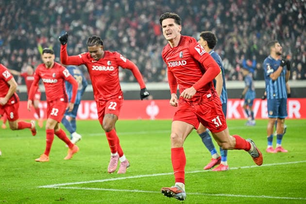Jubel zum Tor zum 1:0 durch Igor Matanovic (SC Freiburg, 31) GER, SC Freiburg - Maccabi Tel Aviv, Fussball, Europa League, 7. Spieltag, Saison 2025 2026, 22.01.2026 GER, SC Freiburg - Maccabi Tel Aviv, Fussball, Europa League, 7. Spieltag, Saison 2025 2026, 22.01.2026 Freiburg Copyright: xEibner-Pressefoto ThomasxHessx EP_THS