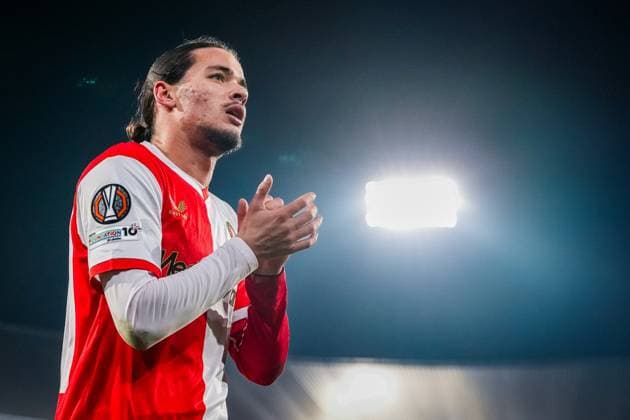 ROTTERDAM , 22-01-2026 , Stadium Feijenoord de Kuip , season 2025 2026 , UEFA Europa League football , match between Feyenoord - Sturm Graz , Feyenoord player Anis Hadj-Moussa Feyenoord - Sturm Graz  x201000167x Copyright: