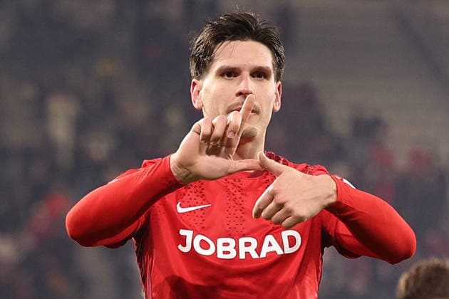 22.01.2026, xrekx, Fussball UEFA Europa League, SC Freiburg - Maccabi Tel Aviv v.l. Torjubel nach dem Tor zum celebrating the goal celebrate 1:0 durch Igor Matanovic (SC Freiburg) (DFL DFB REGULATIONS PROHIBIT ANY USE OF PHOTOGRAPHS as IMAGE SEQUENCES and or QUASI-VIDEO) Freiburg