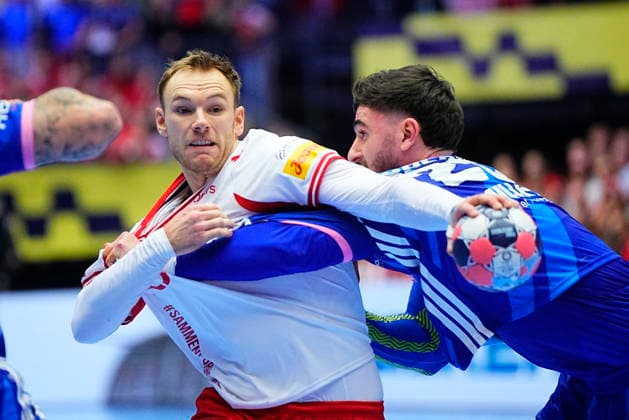 European Men s Handball Championship: Denmark - France Denmark s Mathias Gidsel during the EHF Euro 2026 Main Round Men s European Handball Championship match between Denmark and France at Jyske Bank Boxen in Herning, Thursday, January 22, 2026. (Photo: Bo Amstrup Scanpix 2026) , Herning Denmark Copyright: BoxAmstrupx spdk20260122-204043-L