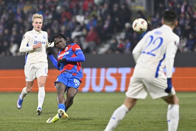 Prince Adu (Plzen) in action during the European League of 7th round match Viktoria Plzen vs FC Porto, Pilsen, Czech Republic, January 22, 2026. (CTKxPhoto MiroslavxChaloupka) CTKPhotoP2026012210277  CTKPhotoP2026012210277