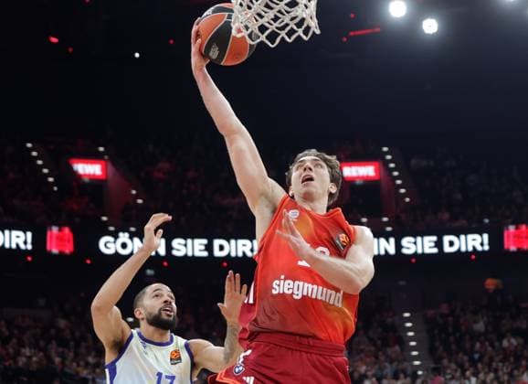 Bayerns 21 Justus HOLLATZ. Basketball: Bayern - Valencia. Euroleague, FC Bayern Basketball - Valencia Basket, Runde 24, Saison 2025-2026, am 22.01.2026 in Muenchen, S A P G A R D E N, Deutschland. Quelle Copyright Credit : Oryk HAIST