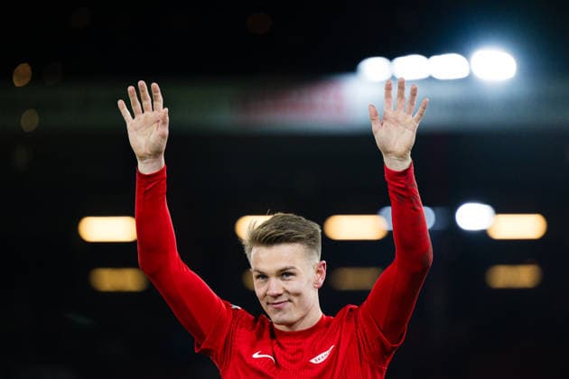 260122 Emil Kornvig of Brann after the UEFA Europa League football match between Brann and Midtjylland on January 22, 2026 in Bergen. Photo: Marius Simensen BILDBYRAN COP 238 MM0054 bbeng brann football fotball fotboll midtjylland soccer uefa europa league Copyright: MARIUSxSIMENSEN BB260122ZB036