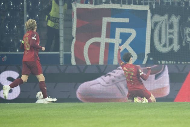 22 01 2026, Salzburg, Stadion Salzburg, Europa League: RB Salzburg - FC Basel, 27 Kerim Alajbegovic (Salzburg) goal celebration Salzburg Stadion Salzburg Salzburg Austria Copyright: xJustPictures.ch PascalxvonxBürenx jp-en-PaVoB-A7V06048-1